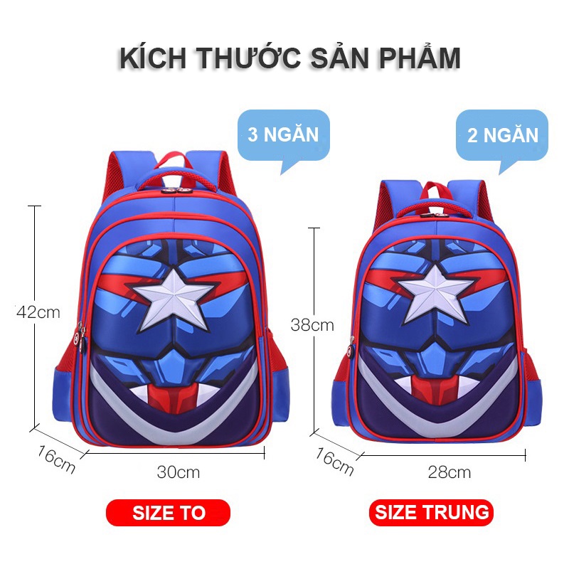 Balo cho học sinh tiểu học, balo hình siêu nhân 3D SIÊU NGẦU cho học sinh lớp 1 - 5