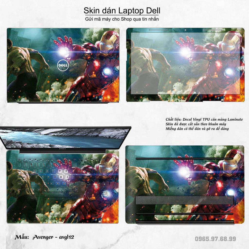 Skin dán Laptop Dell in hình Avenger _nhiều mẫu 3 (inbox mã máy cho Shop)