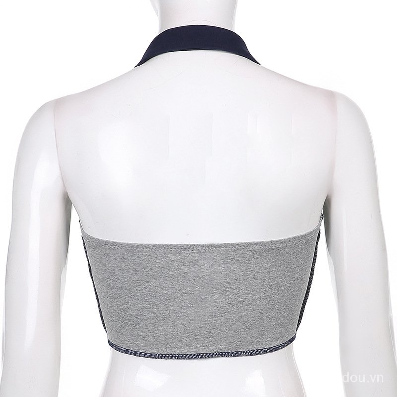 Áo Croptop Cổ Yếm In Chữ Thời Trang Cho Nữ | BigBuy360 - bigbuy360.vn