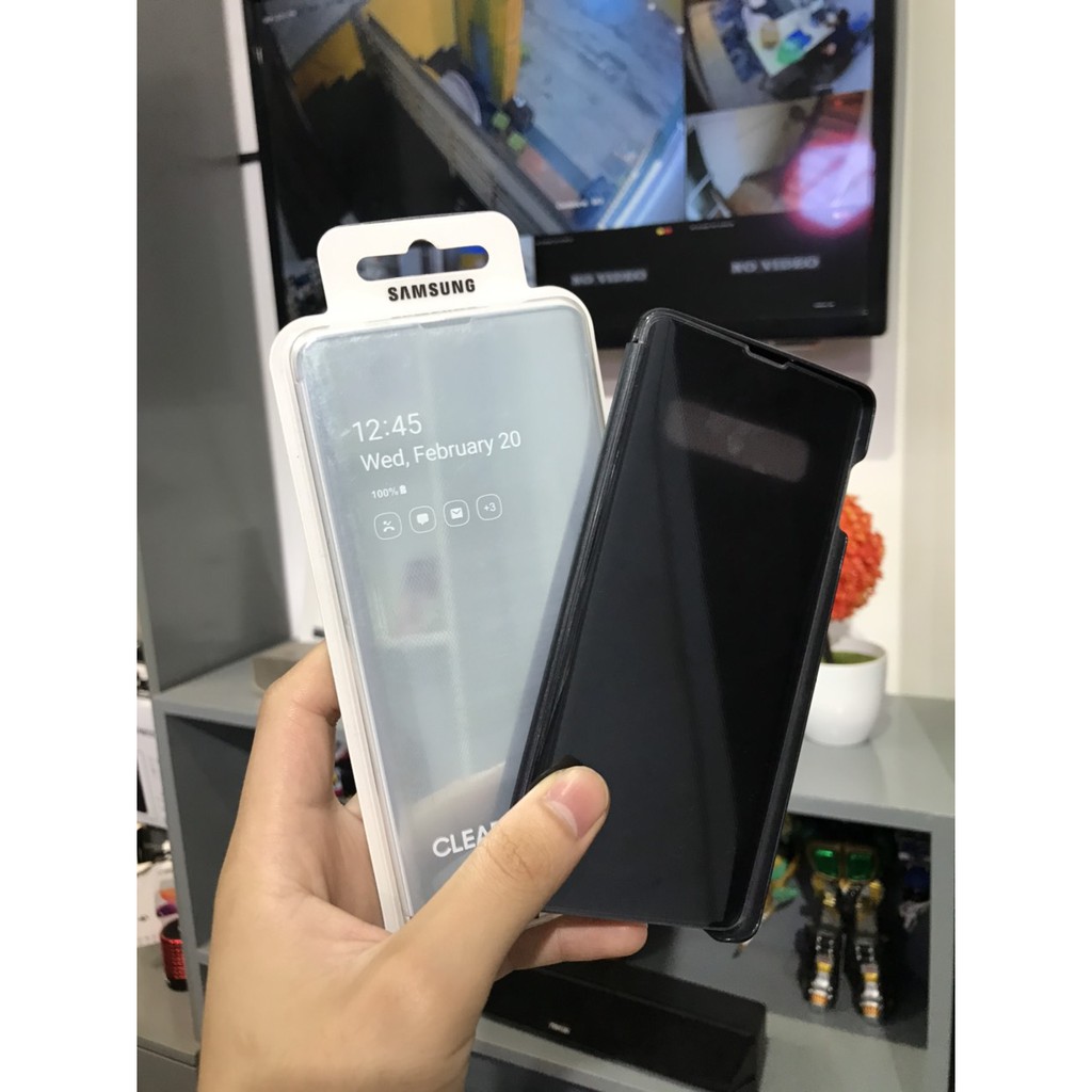 [Mã ELMS5 giảm 7% đơn 300K] Bao da Clear View SAMSUNG Galaxy S10 Plus - Hàng Chính Hãng