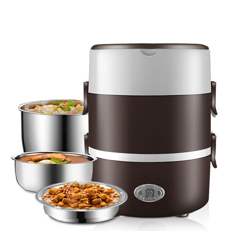 Hộp Cơm Cắm Điện - 3 Tầng Có Chức Năng Giữ Nhiệt, Hâm Nóng và Nấu Chín Đồ Ăn - Dành Cho Dân Văn Phòng, Du Lịch