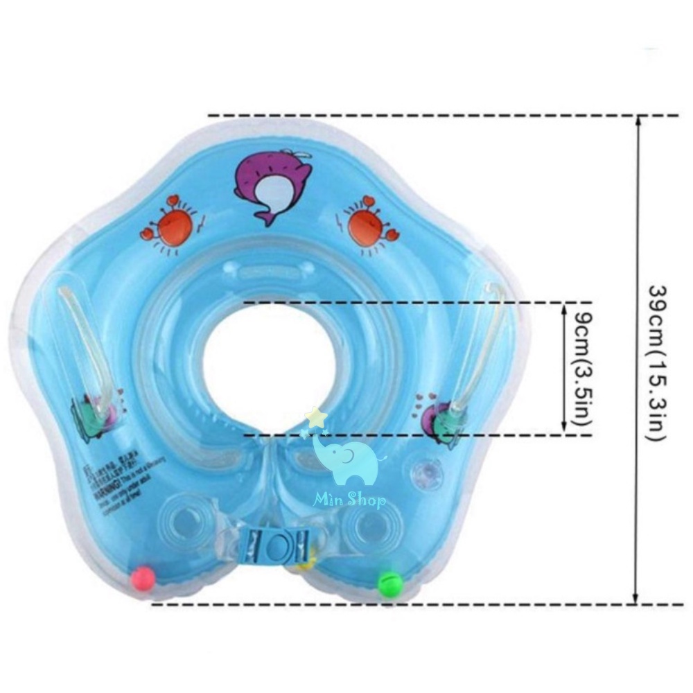 Phao Bơi Đỡ Cổ Cho Bé Từ 0 - 3 Tuổi Tập Bơi Có Quai Tay Cầm