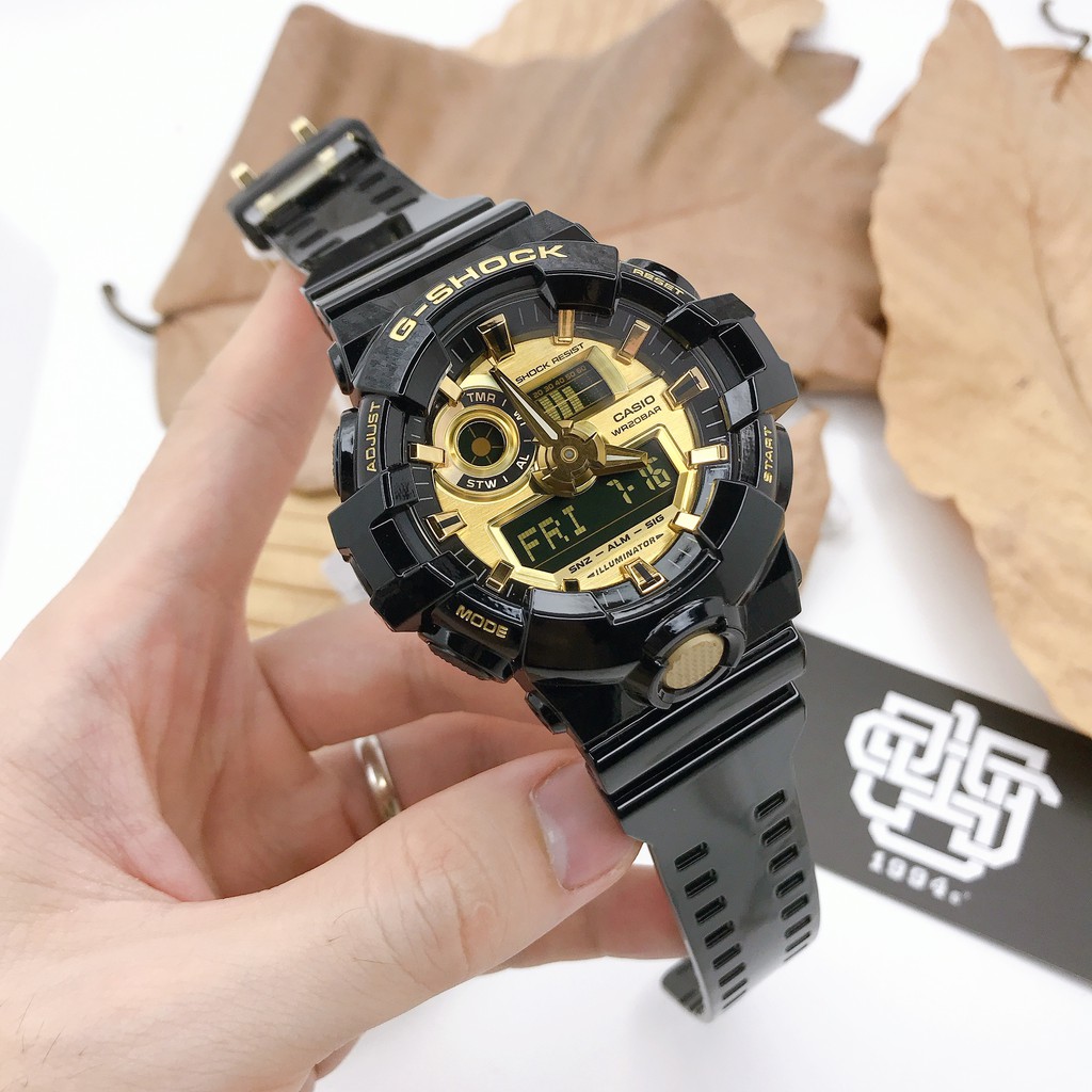 Đồng hồ nam Casio G-SHOCK GA-710 / GA-710GB-1A chống va đập, hàng chính hãng