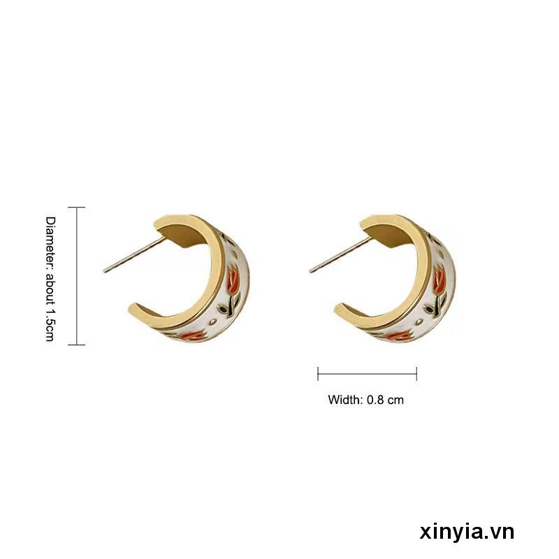 Hoa Tai Mạ Bạc 925 Hình Hoa tulip Xinh Xắn Cho Nữ