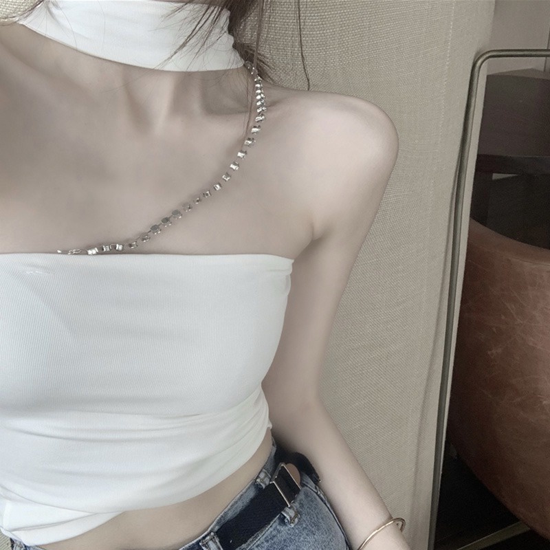 Áo ống không tay màu sắc đơn giản thời trang Hàn Quốc cho nữ