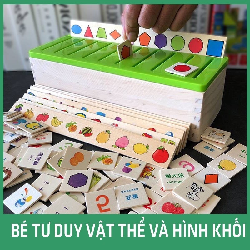 BỘ thả hình theo chủ đề  đa năng MONTESSORI  bằng gỗ rèn luyện trí nhớ và khéo léo của đôi tay