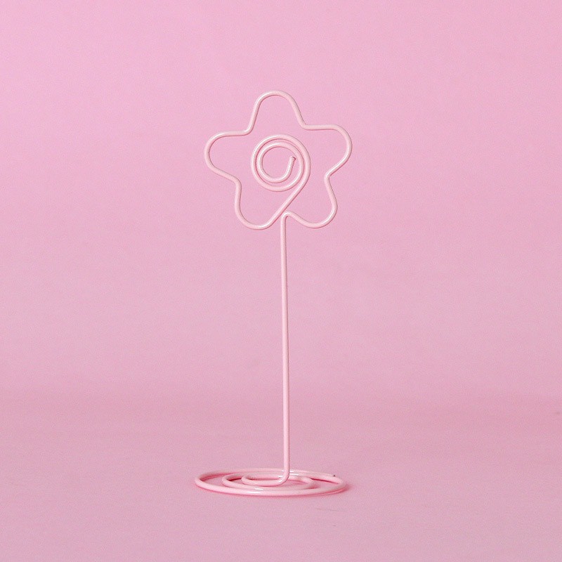 KẸP ẢNH ĐẾ XOẮN TRANG TRÍ BÀN HOẠT HÌNH MÀU HỒNG PASTEL