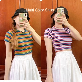 Áo Croptop Nữ Tay Ngắn Thun Len Gân Body (100% ảnh thật)