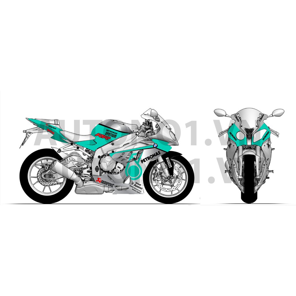 DECAL NƯỚC ĐỘ BMW S1000RR PETRONAS 1:12 AUTONO1 DC331