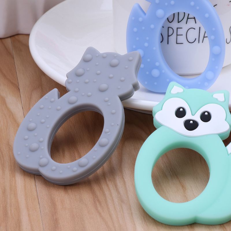 Đồ Chơi Gặm Nướu Hình Cáo Bằng Silicone DIY Dành Cho Trẻ Em