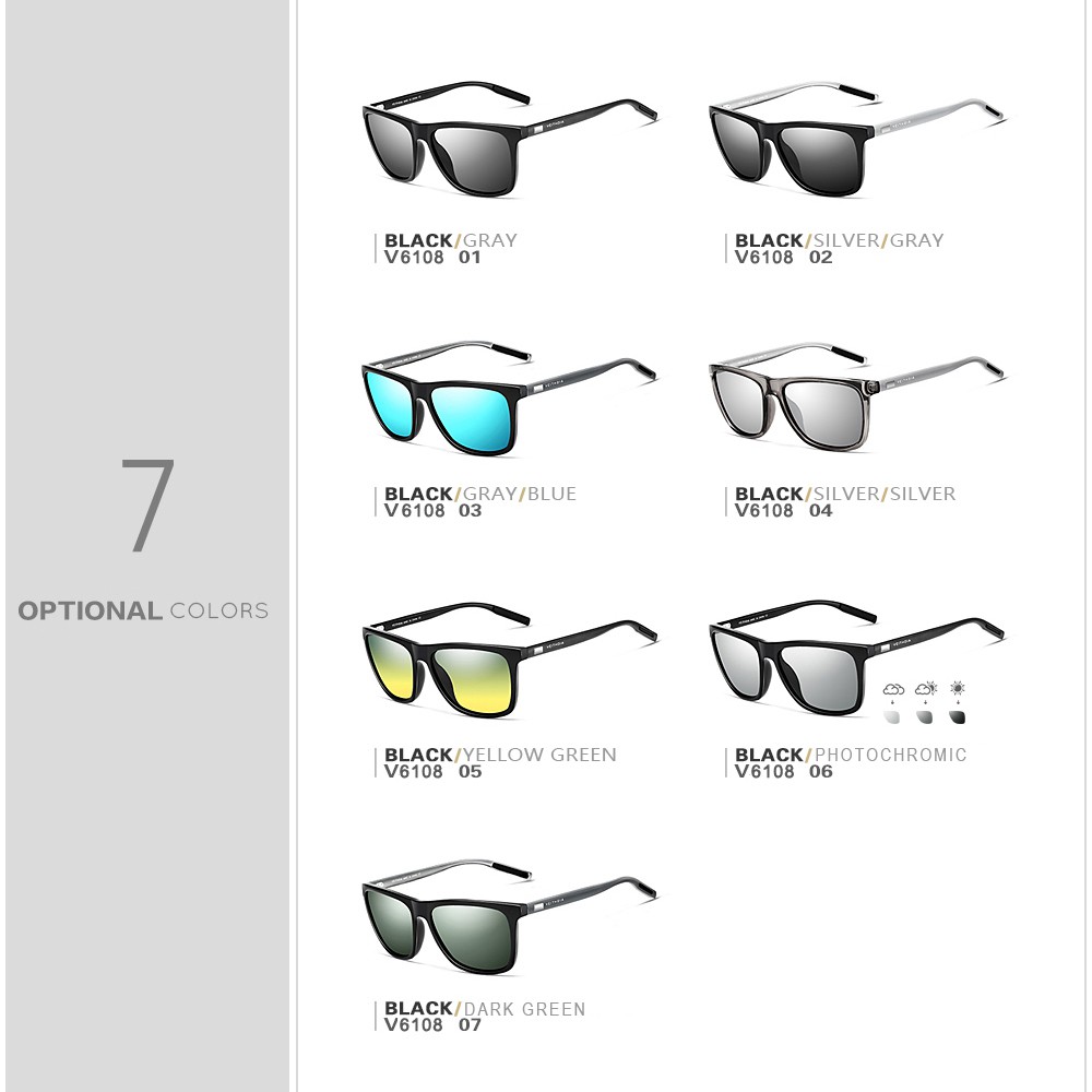 Kính Râm VEITHDIA 6108 Gọng Nhôm + TR90 Phong Cách Vintage Cho Nam/Nữ | BigBuy360 - bigbuy360.vn