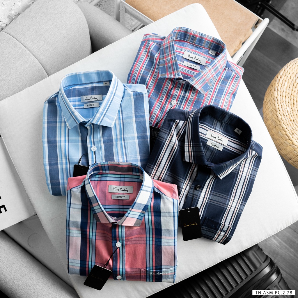 Áo Sơ mi Nam tay ngắn Pierre Cardin (Form Slim,Hàng VNXK,chất vải cotton dệt,thấm hút mồ hôi,thoáng mát) | BigBuy360 - bigbuy360.vn