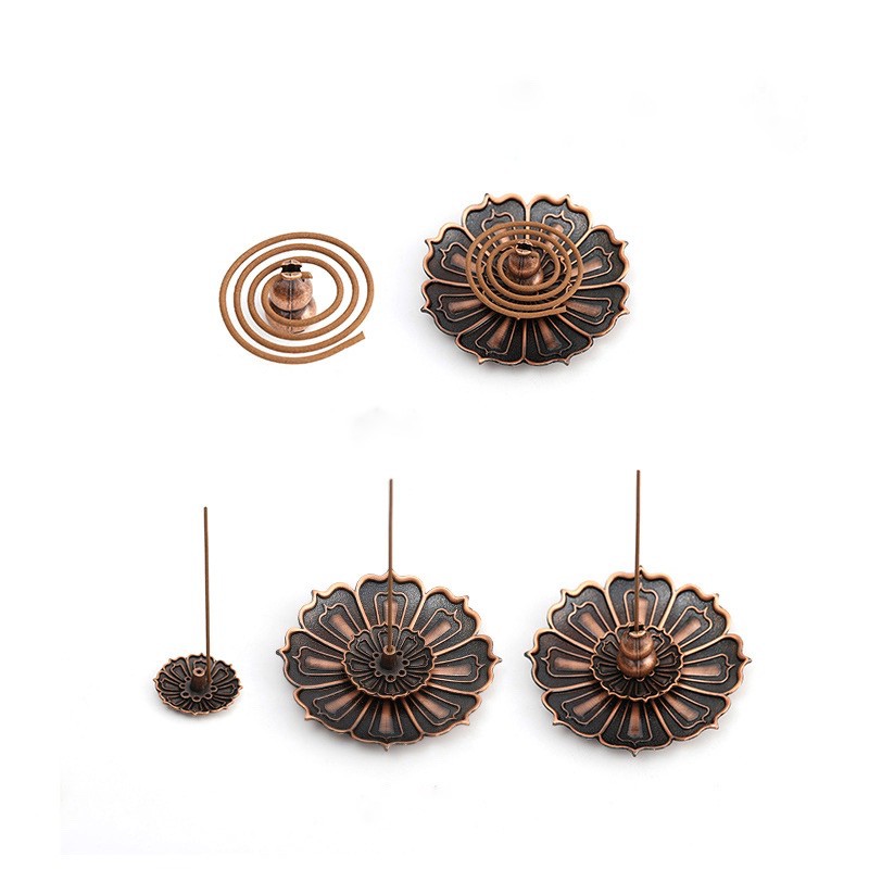 ĐẾ CẮM NHANG HOA SEN HỢP KIM MẠ ĐỒNG - NHIỀU MÀU SẮC