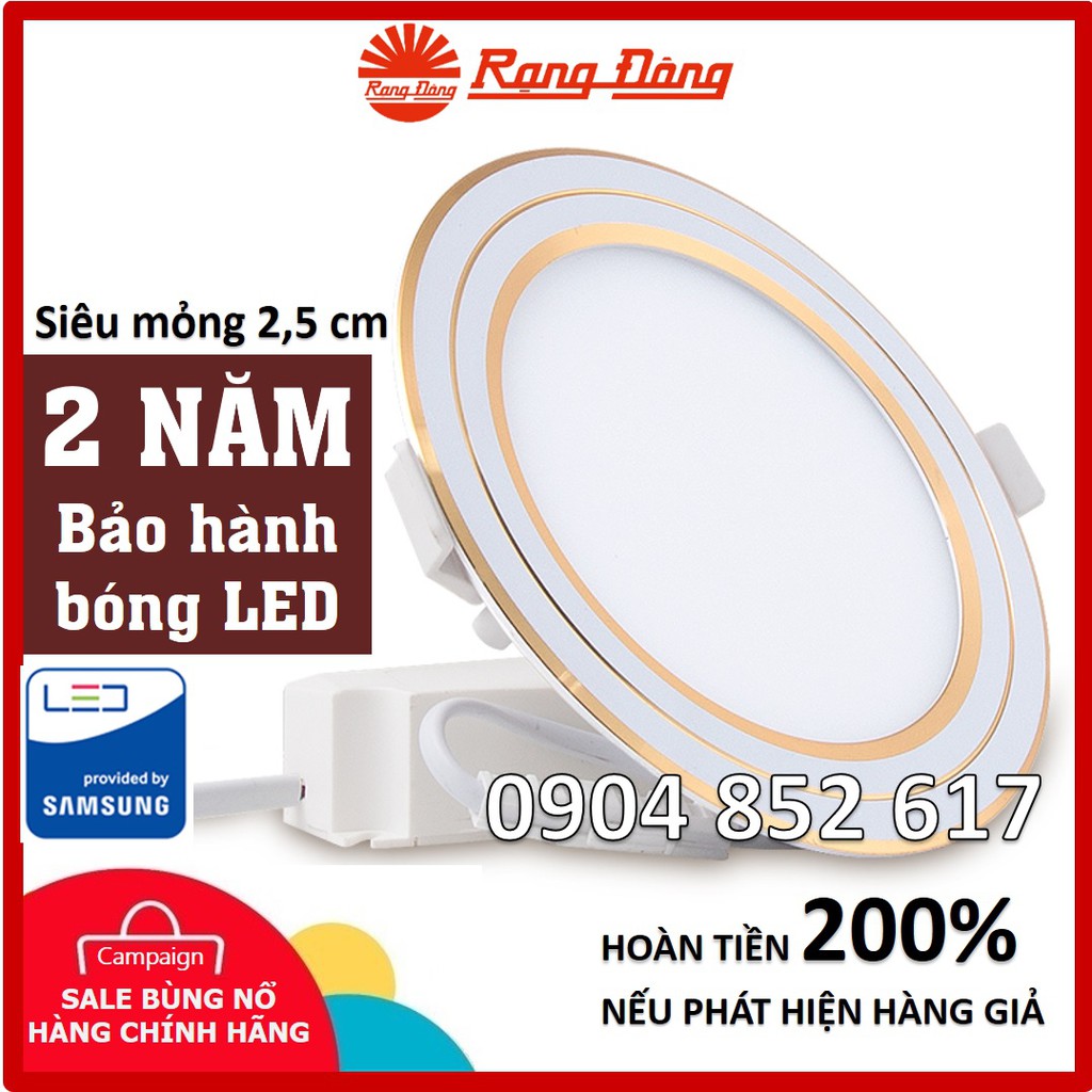 Đèn LED panel âm trần đổi màu Rạng Đông 7W, 9W, 12W - Samsung chipLED, 2 năm Bảo hành. PT05