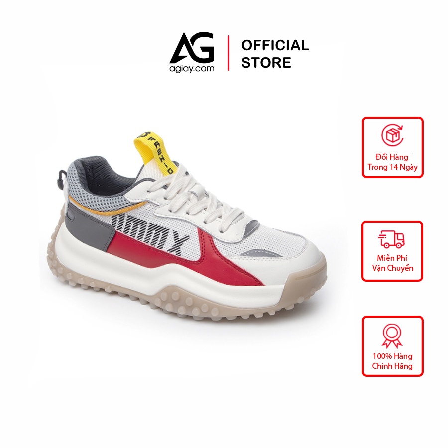 Giày thể thao sneaker nữ da phối lưới siêu cá tính, êm, thoáng, tăng chiều cao phối đồ đỉnh (BN0110)