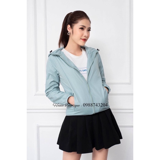 Áo gió nữ 2 lớp lót lưới cùng màu vải cực đẹp hàng cam kết y hình