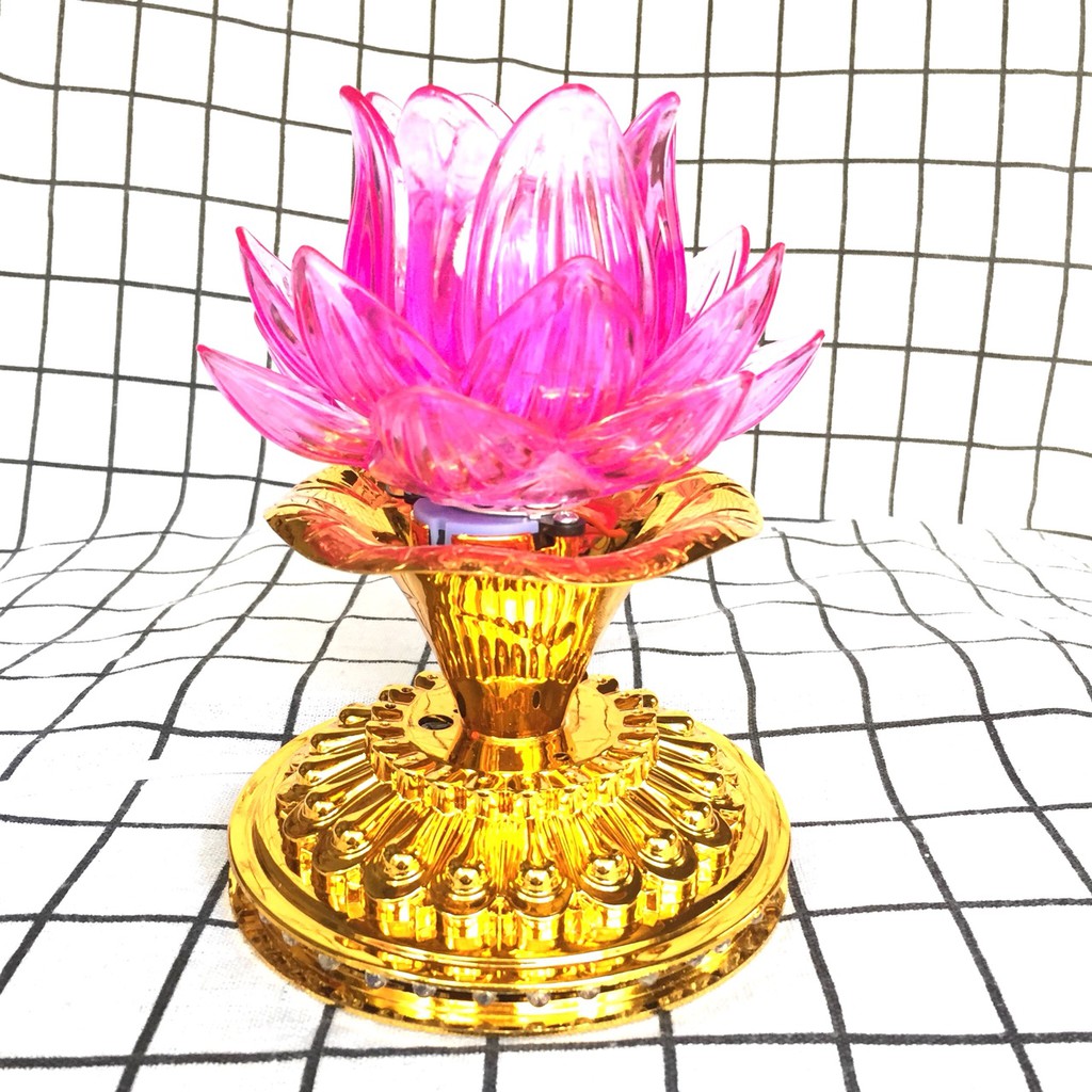 Đèn trang trí xoay hoa sen hồng SG