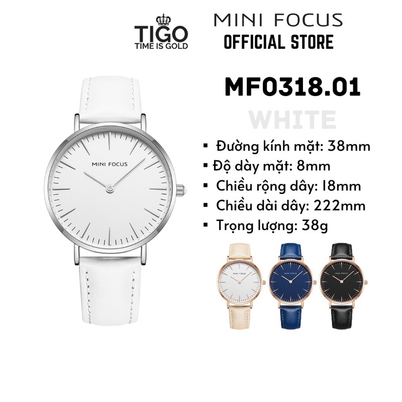 Đồng Hồ Nữ Đeo Tay Chính Hãng MINI FOCUS MF0318L.01 Dây Da Thật Màu Trắng Viền Thép Không Gỉ Đẹp Cao Cấp - Có Quà Tặng | BigBuy360 - bigbuy360.vn