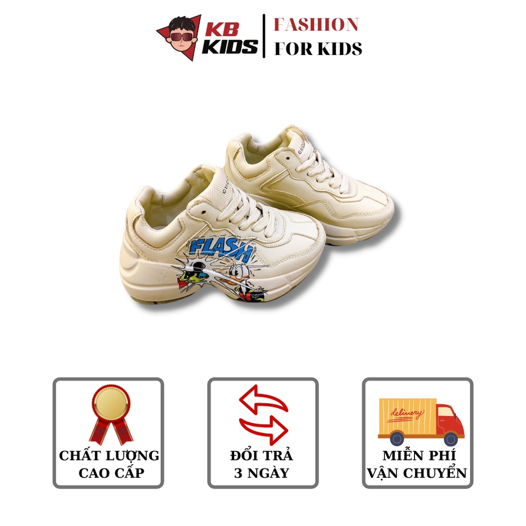 Giày Thể Thao Gucci Họa Tiết Vịt Donal Cho Bé Gái Sneaker Đế Cao Siêu Nhẹ Năng Động cho bé 3-10 tuổi - KB156