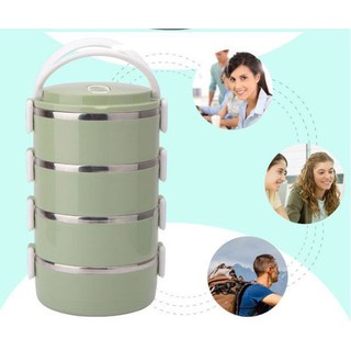 Hộp Cơm Giữ Nhiệt 4 Tầng Lúa Mạch Cao Cấp