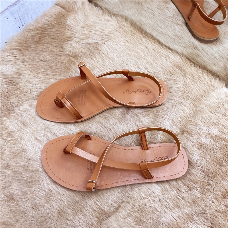 Dongdaemun Flat Sandals Roman Sandals Strap Sandals Open Toe Sandals Flip Flops Beach Shoes Korean Style Net Red