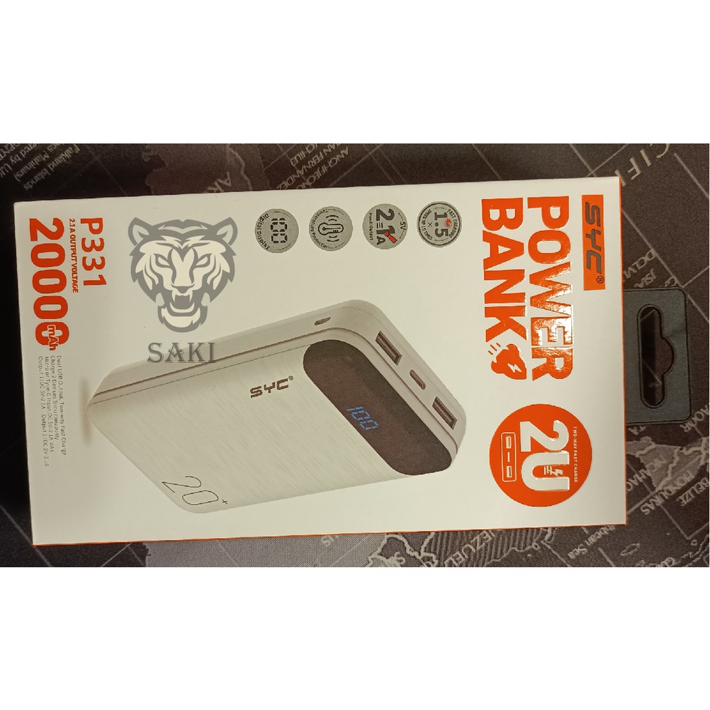 SẠC DỰ PHÒNG SYC POWER BANK P331 DUNG LƯỢNG 20.000mAh - Chính hãng