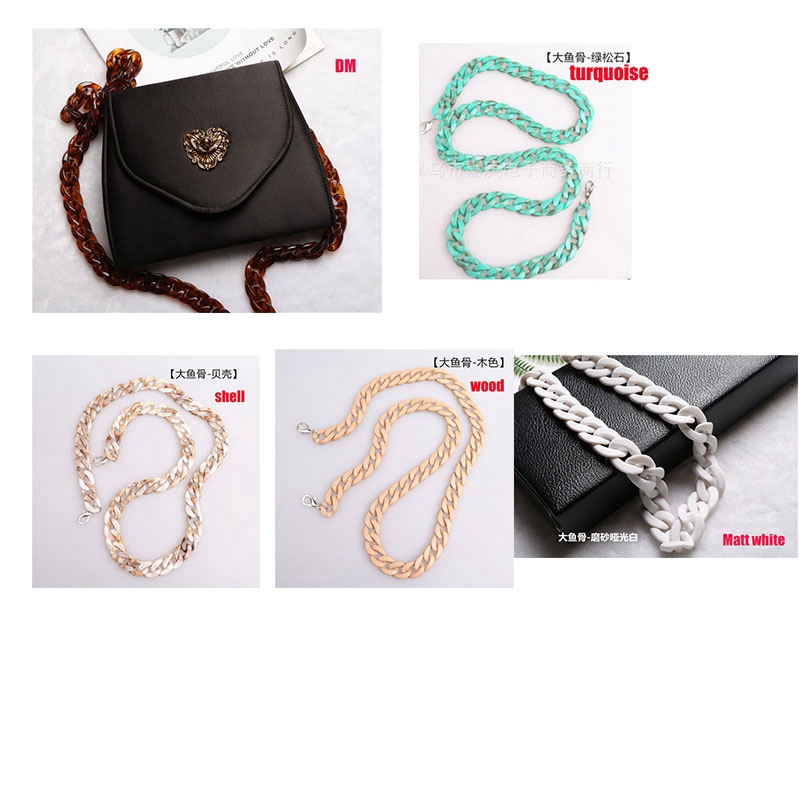 Dây xích đeo túi xách IELGY bằng nhựa acrylic hình xương cá cỡ lớn thời trang cho nữ