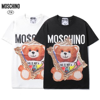 Áo Thun Tay Ngắn Chất Liệu Vải Cotton In Hoạ Tiết Moschino