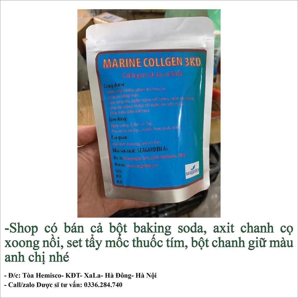 Collagen da cá Tuyết nguyên chất 100% 100g giúp da sáng mịn, mờ nếp nhăn