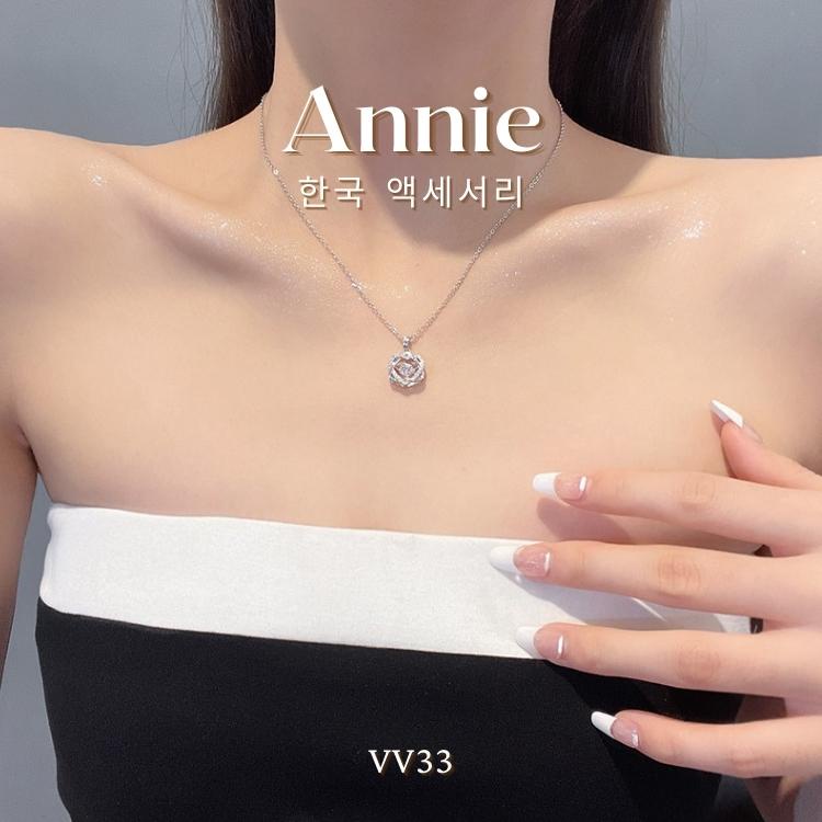 Dây chuyền titan không gỉ đính đá pha lê tinh xảo ANNIE VV33