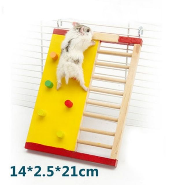 Cầu thang leo núi gỗ cao cấp gắn chuồng cho Hamster, Sóc Bay Úc, Sóc Chuột...