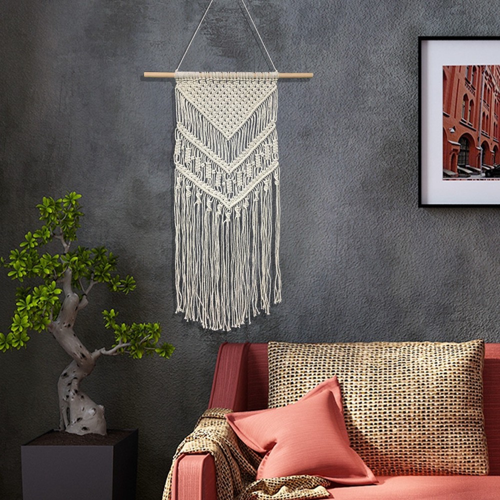 Macrame - Rèm treo tường hoạ tiết trang trí sang trọng nhà cửa, homestay phong cách Boho