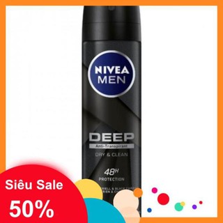 Xịt ngăn mùi than hoạt tính Nivea Men Deep 48h.