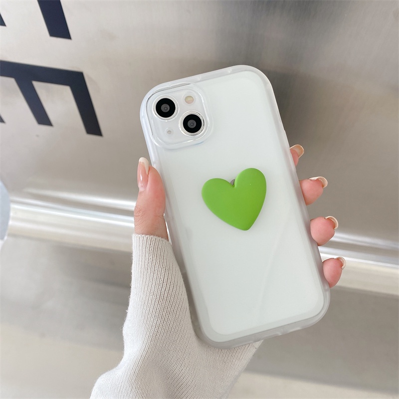 Ốp Điện Thoại Silicon Mềm Trong Suốt Họa Tiết Trái Tim Xinh Xắn Cho iPhone 13 12 11 Pro Max X XR XS
