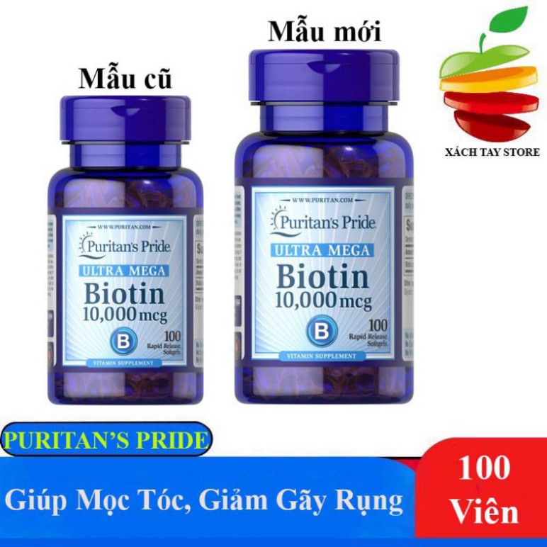 DUY NHAT HÔM NAY Viên Uống Mọc Tóc Puritan's Pride Biotin 10000 mcg - 100 viên DUY NHAT HÔM NAY