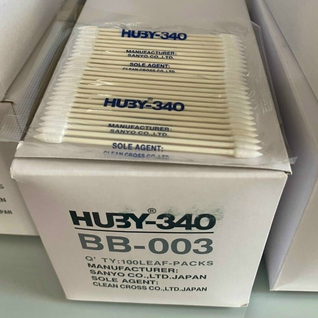Tăm bông phòng sạch Huby 340 CA002,CA003,BB001,BB002,BB003,BB012,BB013 dùng để vệ sinh bản mạch