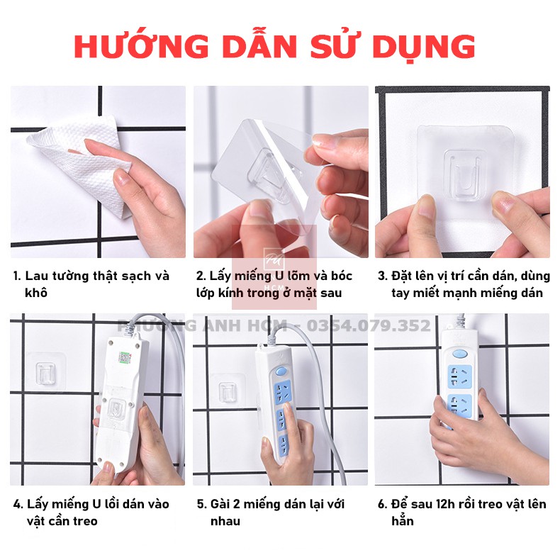 Bộ Móc Dán Tường Ghép Đôi Treo Đồ, Ổ Điện, Tranh Ảnh - Miếng Dán Tường Dự Phòng Cho Khay Kệ Nhà Tắm, Nhà Bếp | BigBuy360 - bigbuy360.vn