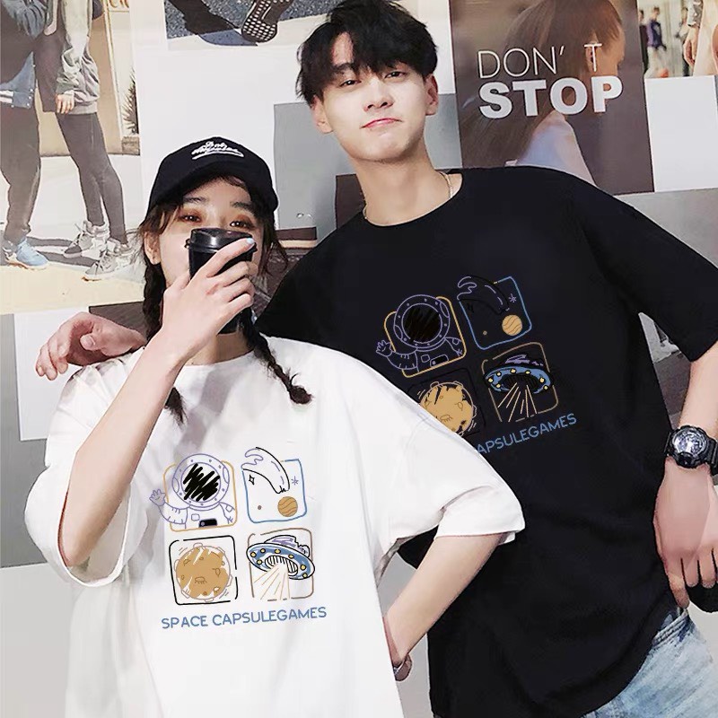 Áo Nasa, áo phông đôi nam nữ, áo thun nam nữ Form rộng tay lỡ, chất cotton su, không nhăn, thoáng mát, in hình 5D | BigBuy360 - bigbuy360.vn