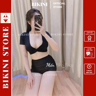 Bikini, đồ bơi đi biển 2 mảnh quần đùi cạp cao, áo xoắn ngực m36 |bikini official 2022