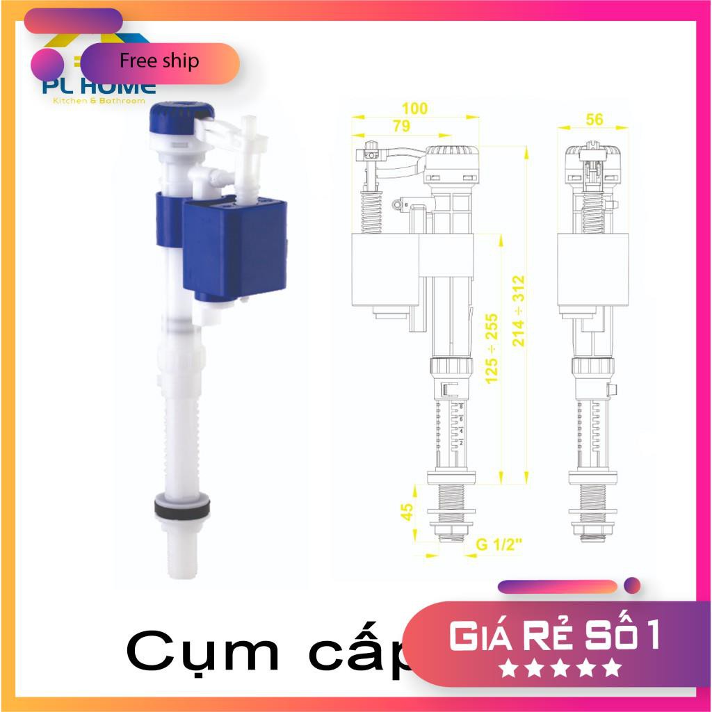 Bộ xả bồn cầu 2 nút nhấn cao cấp dành cho cầu 2 khối rời, bộ ruột xả nước bồn cầu chống nước phèn, chịu áp suất cao