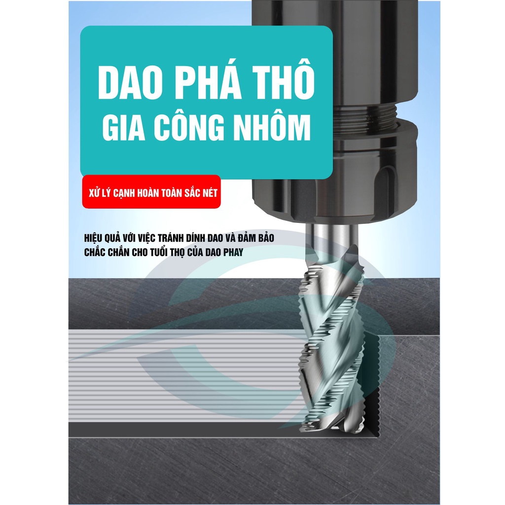 [D12-D20] Dao phay phá thô gia công nhôm, thép độ cứng 55HRC