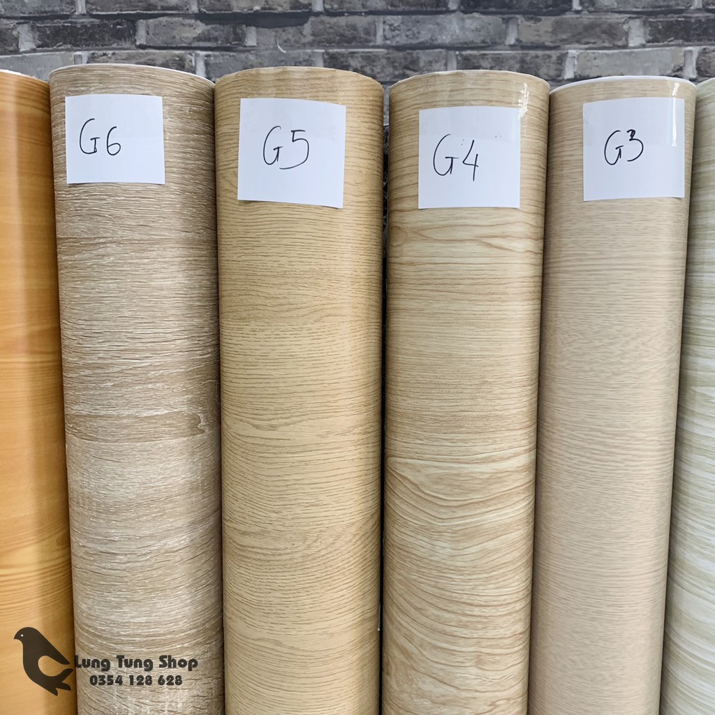 Decal vân gỗ - Giấy dán tường bàn tủ có sẵn keo