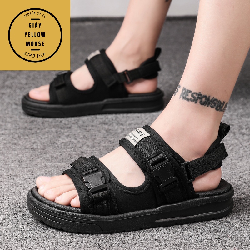 Giày sandal  FREESHIP+ KÈM ẢNH THẬTsandal nam nữ 2 quai khóa bấm siêu tiện lợi