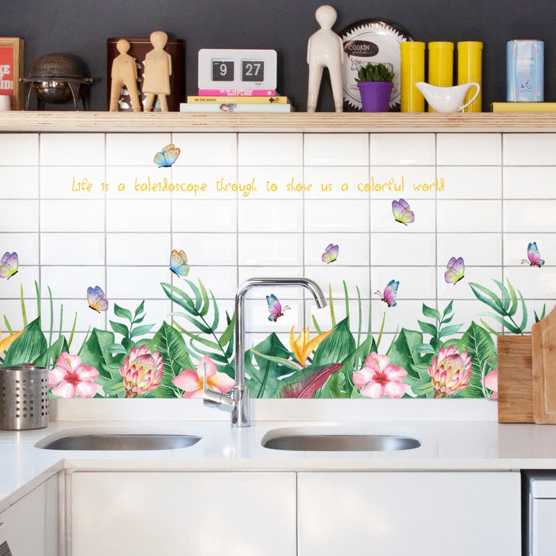 Decal dán tường Decal dán kính Decal HCM Hoa Lá Lá Chuối SK7193