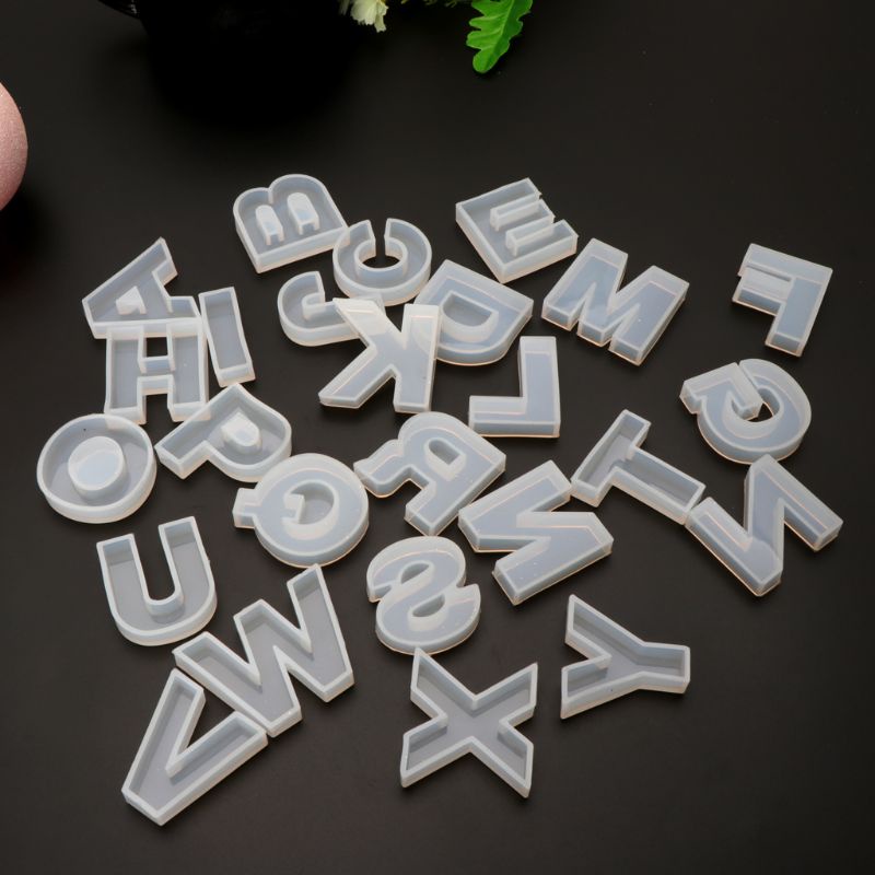 Sa Khuôn Silicon Làm Móc Khóa / Bông Tai Hình Chữ Cái / Chữ Số Độc Đáo