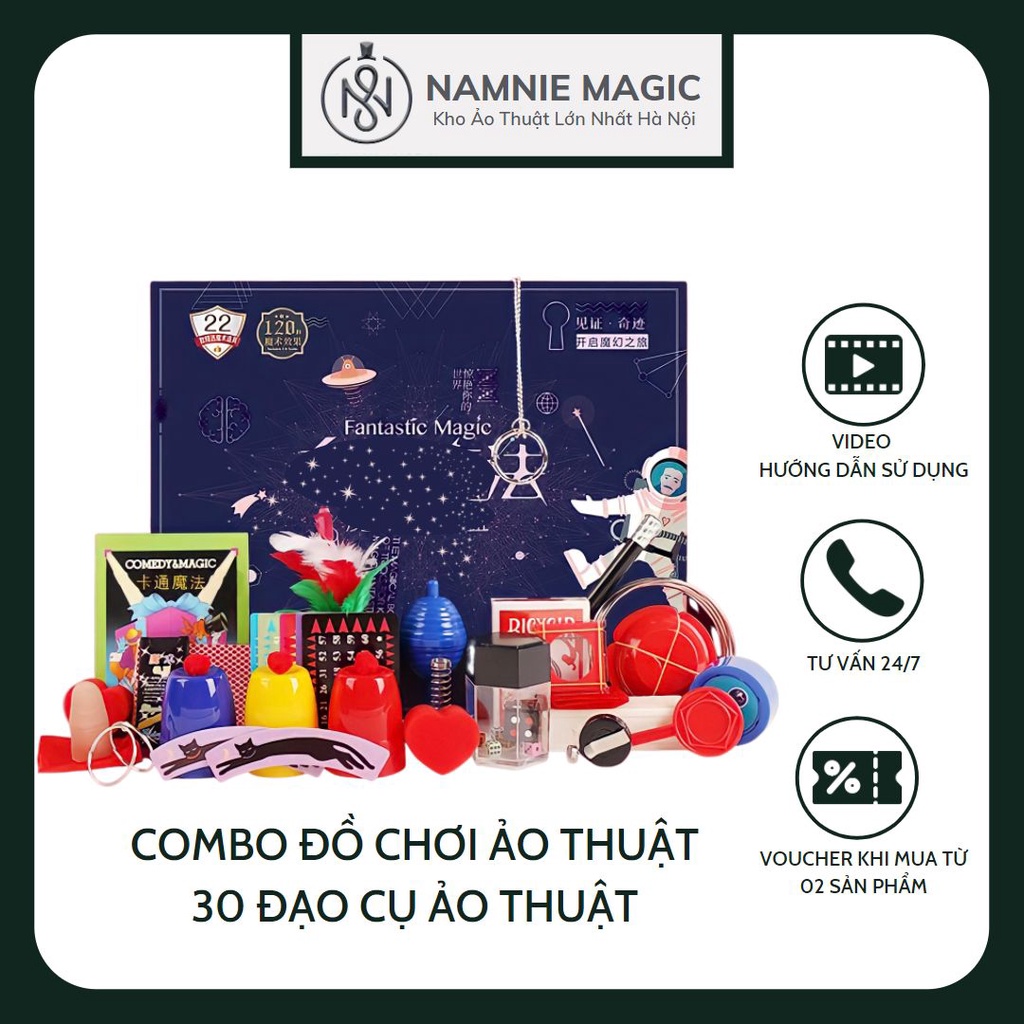 Combo 30 Đồ Chơi Ảo Thuật Cho Bé, Đồ Chơi Kỹ Năng, Hơn 120 Hiệu Ứng Ảo Thuật, Quà Tặng Cho Con Trẻ
