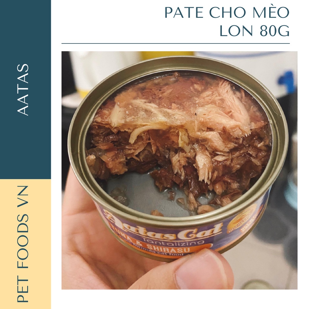 Pate cho Mèo AATAS CAT 80g vị Cá Ngừ Nấu Đông