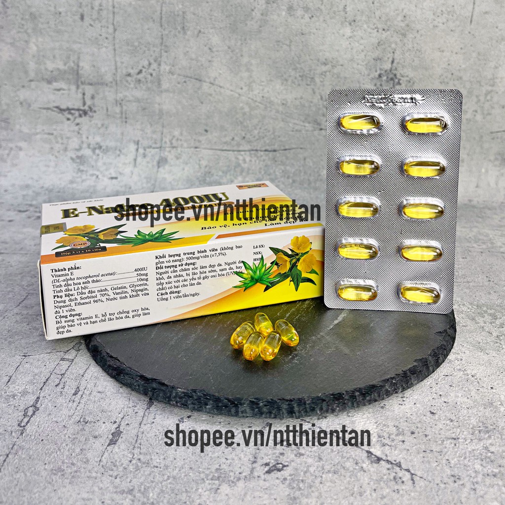 Viên uống  E-Natre 400IU bổ sung Vitamin E, hỗ trợ đẹp da, giúp da trắng sáng, mịn màng - hộp 30 viên | WebRaoVat - webraovat.net.vn