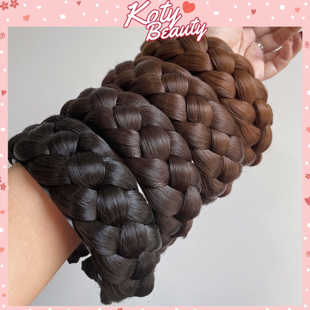 Bờm tết tóc giả có răng cài 3 - 5cm ❤️KOTY BEAUTY❤️ băng đô bính tóc giả bảng to TG410
