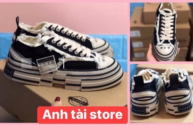 (⚡️Zep 11⚡️Ful bok⚡️tặng tất⚡️quà⚡️)Giày thể thao,sneakers nam nữ Xvesse.l đế gỗ êm chân tăng chiều cao G193